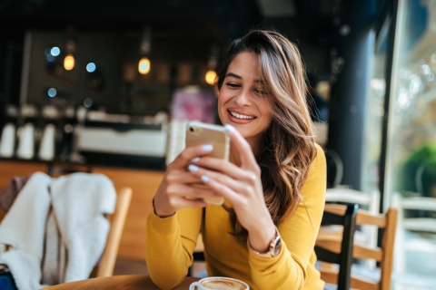 Young woman banking